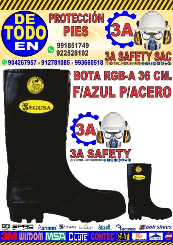 BOTA P/ACERO F/AZUL 36CM C/LOGO T-41 SEGUSA