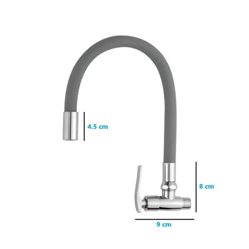 LLAVE DE LAVADERO PARED P/GANZO FLEX NEGRO C&A