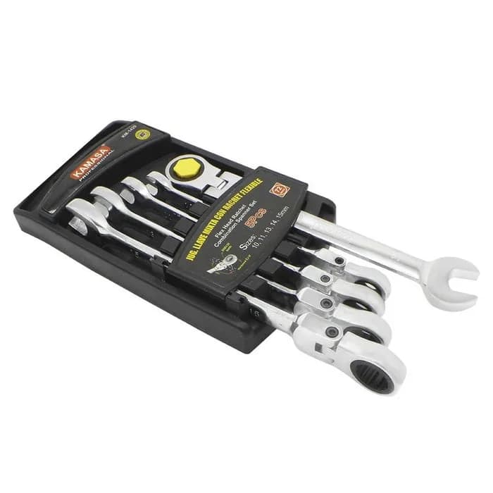 LLAVE MIXTA CON RACHET FLEXIBLE 10MM KAMASA