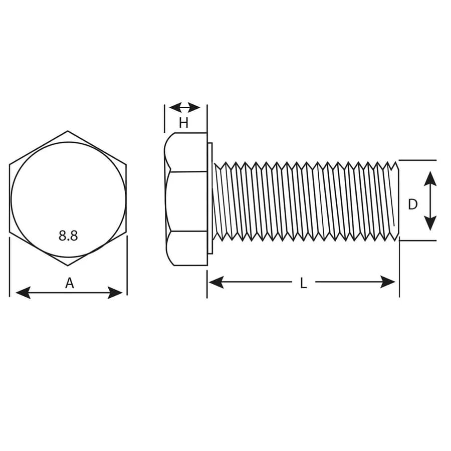 TUERCA HEXAGONAL G8.8 M-8 LA CASA DEL PERNO